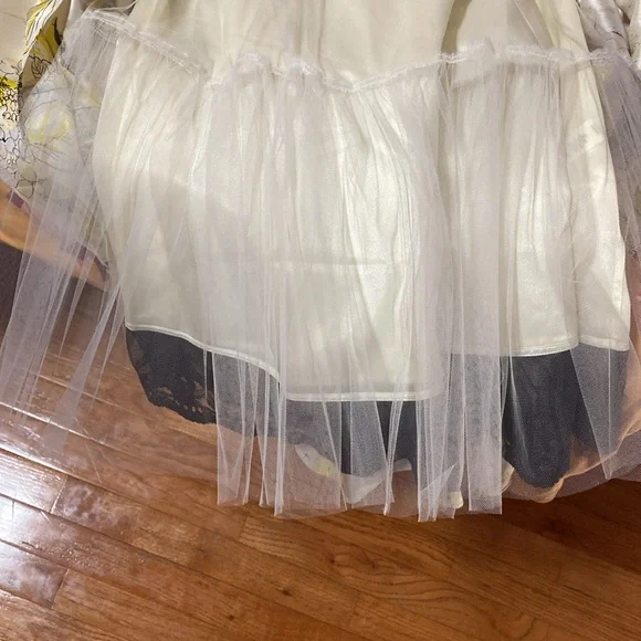 Anthropologie Hitherto Yellow and Black Silk Floral Halter Dress - Picture 5 of 9